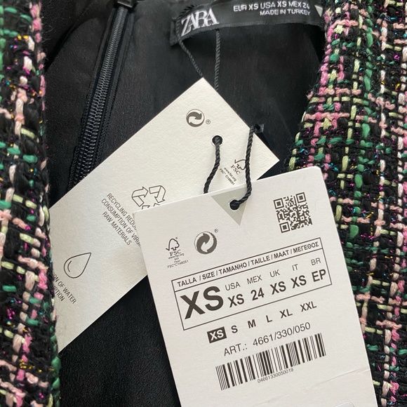 ZARA tweed blazer dress with pins- BNWT - Picture 2 of 8